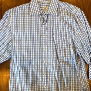 Peter Millar L Blue Checkered Button Down